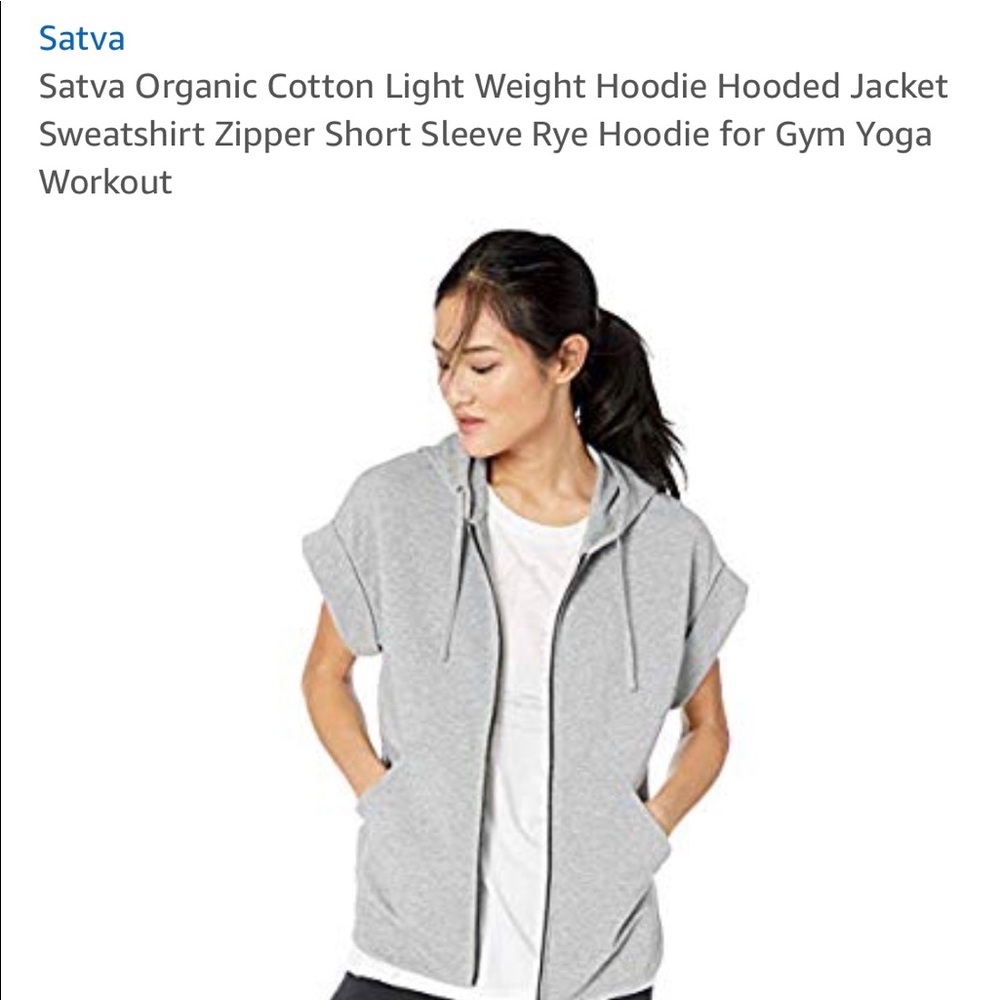 Satva organic cotton hooded zip up- M
